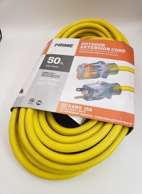 50 ft 12/3 SJTW Yellow Ext cord w/primelight - EC511830