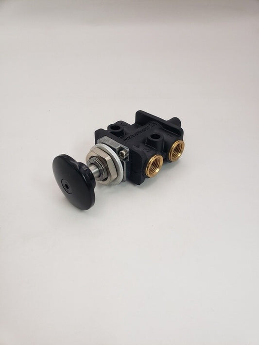 3/2 Black Palm Button/Spring 1/8" NPT Ports - 03040422